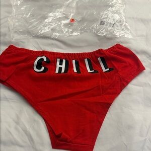 Red 'CHILL' High-Cut Women's Briefs